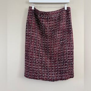 J. Crew‎ No. 2 Pencil Skirt Tweed Red Blue Knee Length NWT